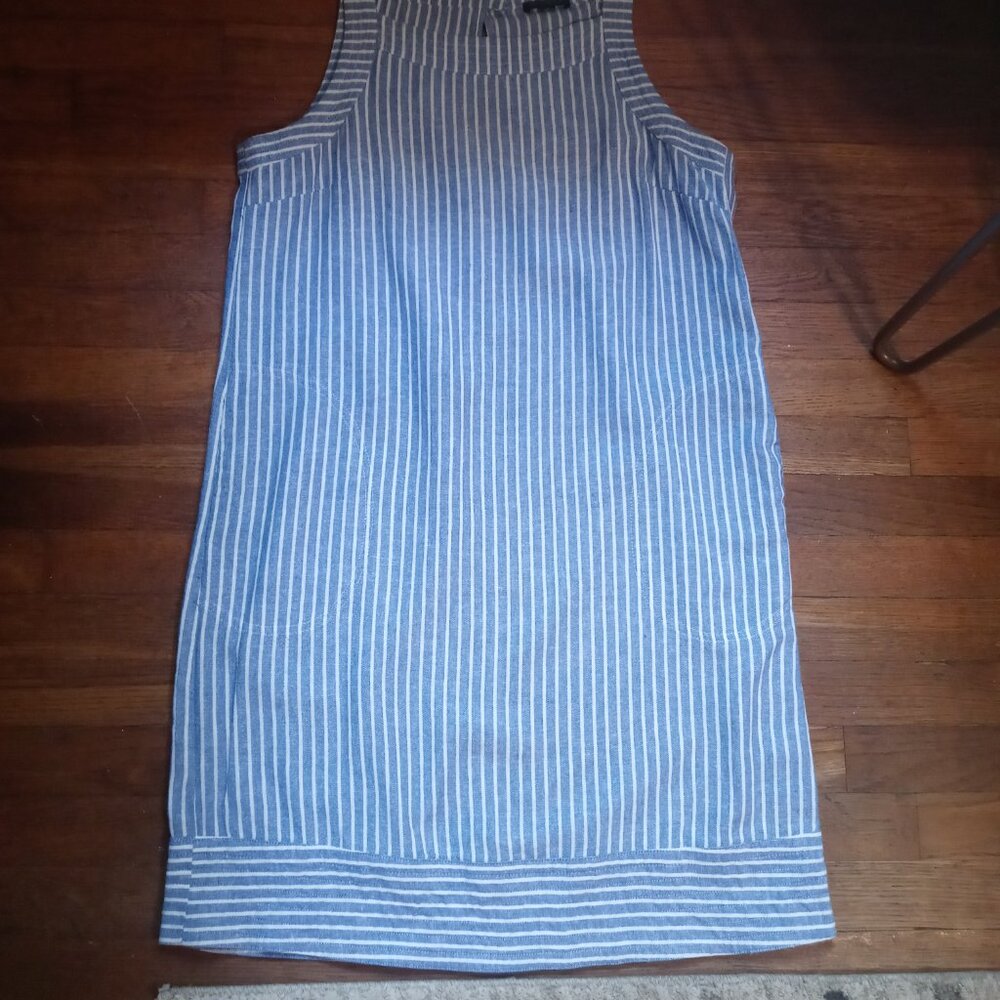 FOR CYNTHIA linen blend sleeveless shift dress in stripe (L) - Picture 15 of 15